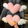 JINSERTA en forme de coeur appui-tête de voiture en peluche amour cou oreiller siège dos oreiller soutien lombaire coussin universel voiture accessoires H220427950765