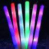 12153060Pcs Bulk Colorful LED Glow Sticks RGB LED Glow Foam Stick Cheer Tube Dark Light Birthday Wedding Party Supplies 220527