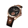 Armbandsur 2022 Business Casual Round Dial Läder Belt Quartz Watches For Men Eloy Water Proof Date Mane Wrist Band Clock