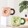 Kreative Donut-Form-Tasse, koreanische Hand-Keramik-Büro-Kaffeetasse