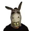 Funny Adult Creepy Funny Donkey Horse Head Mask Latex Halloween Animal Cosplay Zoo Props Party Festival Costume Ball Mask 220812