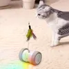 Toys de gato Smart robótico automático interativo teaser eletrônico de penas auto-tocando gatinho recarregável USB para catscat