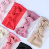 2022 kaschmir Bogen Baby Stirnband Mädchen Solide Knotbow Elastische Haar Bands Kinder Weiche Turban Baumwolle Kopf Wraps Kinder Kopfbedeckungen