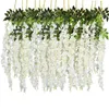 Decoratieve bloemenkransen 12 Pack Kunstmatige Wisteria Vine Fake Hanging Garland Zijde Lange Bush String Home Party Weddin