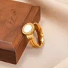 Fashion Roman Numeral Shell Rings for Women Stainless Steel Simple Statement Female Jewelry For Girlfriend