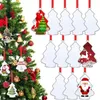 UPS 5 Style Sublimation Blank Heat Transfer Metal Christmas Pendants Hanging Ornaments Xmas Tree Decor Bezel Pendant stocking