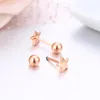 Stud Leuke Mini Kleine Vijfpuntige Ster Schroef Terug Oorbellen Voor Vrouwen Kids Baby Meisjes Rose Goud Kleur Piercing sieraden OorbellenStud Odet22