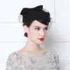 Vintage French Wool Women Basker Winter Felt Hatt med Bow Flat Top Hats Lady Stewardess Cap Fes Chapeau Femme Feutre 220617