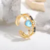 Eheringe Romantische Liebe für Frauen Original Krone Herz Wishbone Verlobung Gold Kristall Ring Luxusschmuck