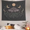 Black Moth Moon Phase Carpet Wall Hanging Mandala Carpet Trippy Tapiz Mushroom Butterfly Bee Boho Decor Dorm Bohemian Curtains J220804