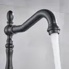 Czarny Brązowy Kuchnia Kuchnia Cold Melanżer Tap Pojedynczy Uchwyt 360 Rotacja Żuraw Water 220401