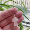 Colliers pendants pendants bijoux Reiki Stone Natural Crystal Chain d'or mignon Collier de champign