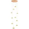 Hanger lampen trappen lange lichten moderne minimalistische villa Noordse woonkamer roterende trap hangende lamp lichtpendant