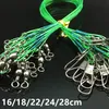 100pcs/lot 5 Sizes Mixed 16/18/22/24/28cm Anti-bite Steel Wire Fishing Lines Stainless Snaps & Swivels Pesca Tackle Accessories E-276y
