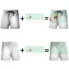 Anpassa 3D Digital Printing Beach Shorts för män som drabbas av löst Casual Short Pants Summer Wear Quick Dry Unisex Board 220704