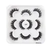 5 Pairs Fluffy Faux Mink Eyelashes Thick Curl 3d False Eyelash Lashes Full stripFake Eye Lash Extension Silk Eyelashs