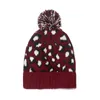 Beanie/Skull Caps Fashion Winter Warm Leopard Knit Pom Hat Kvinnor Mjuk stickad tjockt utomhustryck Ull BeaniesBeanie/Skull Elob22