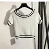 Women's Knits Tops Breathable Fashion Letter Pattern Women Black White Blouse Summer Short Sleeve Crew Neck Breathable T-shirt Casual