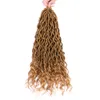 18 '' Déesse Faux Locs Bouclés Cheveux Fins Courts Ondulés Extensions de Cheveux Synthétiques Tresses 70g / pcs vague crochet cheveux avec bouclés LS12