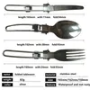 Long cookware backpack Spork fork stainless steel fold knife utensil spoon set combo Picnic camp cutlery tableware flatware Y220530