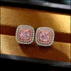 Stud Earrings Jewelry Designer Earring Women S925 Sterling Sier Fashion Woman Ear Ring Womens Yellow Pink Diamond Eari Dhtfv