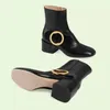 2022 new Blondie women's ankle boots women shoes tp fashion zip 22ss Round Interlocking detail Mid-heel 5.5cm 35-42 us4-11 bag
