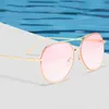 Sunglasses Classic Vintage Design Oversized Pilot Women Men Mirror Metal Fashion Gradient Sun Glasses UV400 Shades