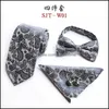 Бабочка для модных аксессуаров талия цветочный галстук карманный полотенце полотенце 4 сета 4 сета деловые плать