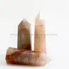 Dekorativa objekt Figurer 1pc Natural Hand Carved Crystal Red Fire Quartz Tower obeliskdecorative