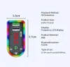 F7 Bluetooth Car Charger Rainbow LED Backbelyst 12-24 WOLT MP3 TF Card Dual USB Drive FM sändare med detaljhandelspaket