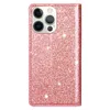iPhone 15 Pro Max Samsung S24 Ultra A13 A33 A53 A73 용 카드 소지자가있는 패션 반짝이는 블링 지갑 전화 케이스