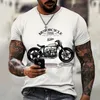 夏のメンズ特大のレトロな短剣Tシャツファッションレトロバイクシリーズパターン3DプリントOneckTシャツ220607