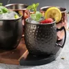 550 ml 18 once martellato rame placcato Moscow mule boccale tazza di birra tazza di caffè tazza rame placcato canecas tazze tazza da viaggio cucina FY4717 ss1118