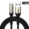 1M 2M كابلات شحن سريعة سريعة 3A من سبيكة النسيج LED نوع USB-C Micro إلى كابل USB لـ Samsung Galaxy S8 S10 S20 S22 HTC XIAOMI HUAWEI