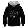 Мужские толстовка толстовок осень и зимний продукт мультфильм космический корабль 3D Printing Детский тонкий бархатный свитер.