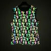 Bunte Reflektierende Tank Top Herren Sommer Harajuku Hip Hop Ärmelloses Shirt Atmungs Basketball Sport Tank Tops Ropa Hombre