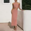 Hirigin Sexy Vacation Outfits Thenter Halter Maxi Dresses for Women Elegant Dress Sets Holiday Beach Sundresses 220601