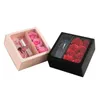 Gift Wrap 10st Portable Flower Gift Boxes Clear Window Birthday Wedding Rose Packaging Romantic Valentine's Day Lipstick Boxgift