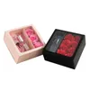 Confezione regalo 10 pezzi Scatole regalo per fiori portatili Finestra trasparente Compleanno Matrimonio Imballaggio rosa Scatola per rossetto romantico per San Valentino Regalo