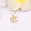 Luxury Women Designer Necklace Choker Chain Crystal Rhinestone 18K Gold Plated C-Letter Pendants Halsband Statement Wedding Jewelry XL0002