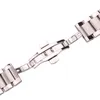 Solide 316L Bandons de surveillance en acier inoxydable Silver 18 mm 20 mm 21 mm 22 mm 23 mm 24 mm Band de montre bracelet montres bracelet 220527