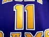 NCAA High School Holy Basketball John Wall Jersey 11 Men Team Color Purple Away Breathable Pure Cotton For Sport Fans All Stitched College Excellent Quality