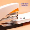 MG 25/50/70 листы без усилий Stapler Paper Paper Book Переплет для сшительной машины Школьная офис принадлежит аксессуарам канцелярских товаров 220510