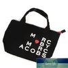 Siyah Klasik Tuval Tote Alışveriş Çantası Mektubu Baskı Çanta Japon Dergisi Ek Küçük Taşıma Çantaları Kırmızı fermuar