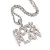 Out Iced Letters Hangdoek ketting Nieuwe aankomstgoden plannen aaa zirkon heren charmes ketting mode hiphop sieraden246m