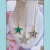 Naszyjniki wisiorek wisiorki biżuteria 5pcs moda gwiazda uroków naturalny kamień skorupy abalone ze złotym platinem dhuiy