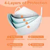 Erwachsene Einweg-KF94-Gesichtsmaske farbenfrohe atmungsaktive Masken mit 4-Schicht-Filtern und elastischen Ohrschleifen 10 Prozent/Los