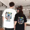 2022 Nieuwe zomer heren t-shirts graffiti print ronde hals korte mouw mode katoenen zachte micro-elastische snelle droge top straat stijl paar kleding M-3XL