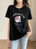 GCAROL SUMMER WOMEN COTTNE COTTN CARTOON LONG TSHIRTスレッドスレッドカラーベーシックグラフィティプリントかわいいティーカジュアルストリートウェアトップ220704