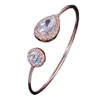 Nuovi braccialetti polsini AAA Cubic Zirconia Bracciale goccia d'acqua Regolabile Moda di lusso Rame Oro rosa Bracciale in argento Gioielli firmati Per le donne Regalo di amici per le feste